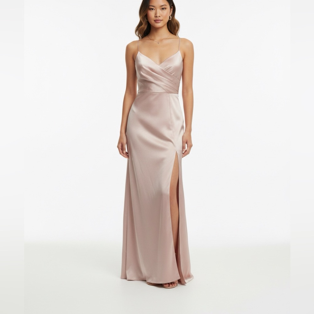 Birdy Grey Blush Satin Maxi Dress
